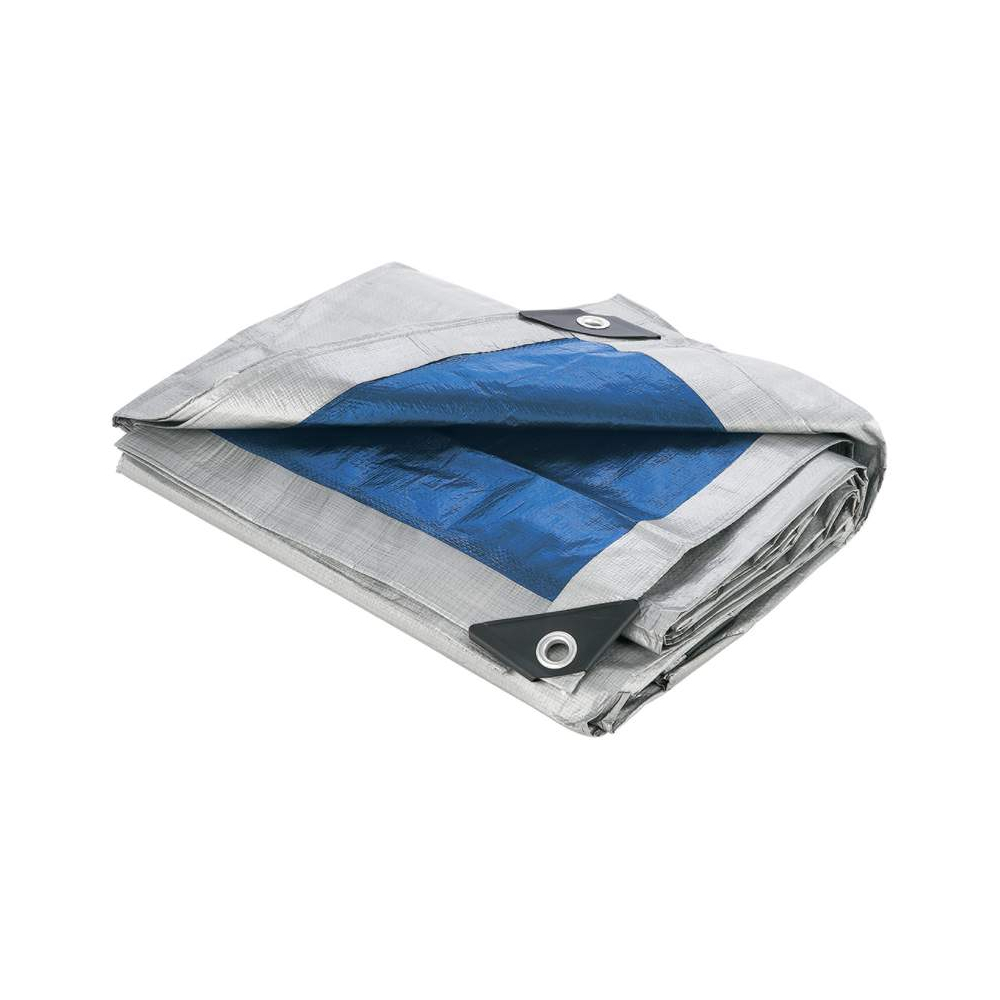 All Purpose Durable Tarp blue & silver Multiple Sizes reinforced corners - Picture 2 of 7