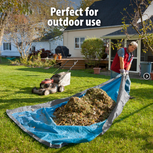 Household Tarp Blue & Silver Multiple Sizes reinforced corners indoors / outdoor - 第 7/11 張圖片