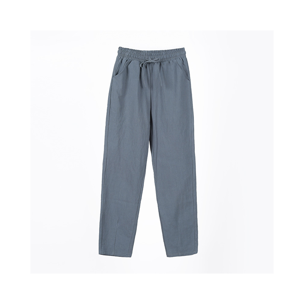 Slim Fit Jogginghose Herren Freizeithose Taschen Gummibund Kordelzug grau - Bild 3 von 7