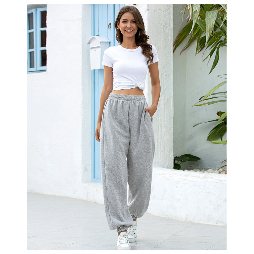 Womens Baggy Sweatpants Gray Joggers for Women Relaxed Fit pockets Oversized S - Picture 10 of 10