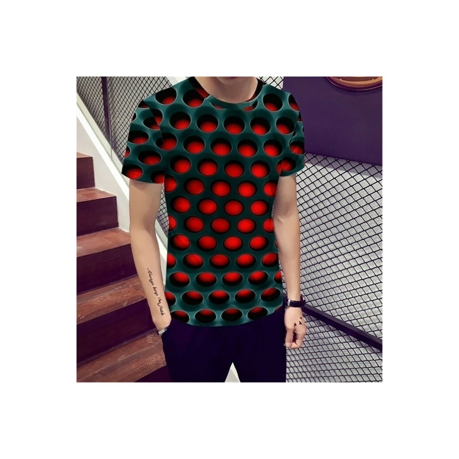 Men's 3D Graphic T Shirt   3D Rings Novelty Fashion Shirt Casual Short Sleeve