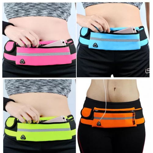 Running Belt with Water Bottle Holder   Waist Bag Fanny pack Belt Bag Pink Blue 