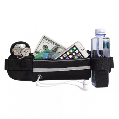 Running Belt with Water Bottle Holder   Waist Bag Fanny pack Belt Bag Pink Blue 