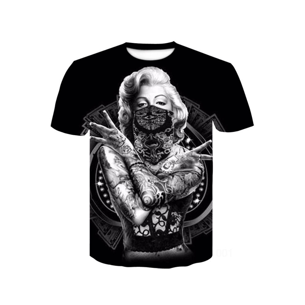 Marilyn Monroe Bandana T-shirt Crew Neck Short Sleeve - Fashion Tee Size M - 3 - Picture 2 of 2