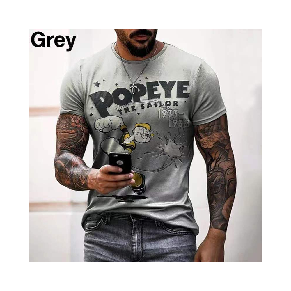Men's Graphic Print T-Shirt Popeye The Sailor Crew Neck - Short Sleeve - Fashi - Picture 7 of 8