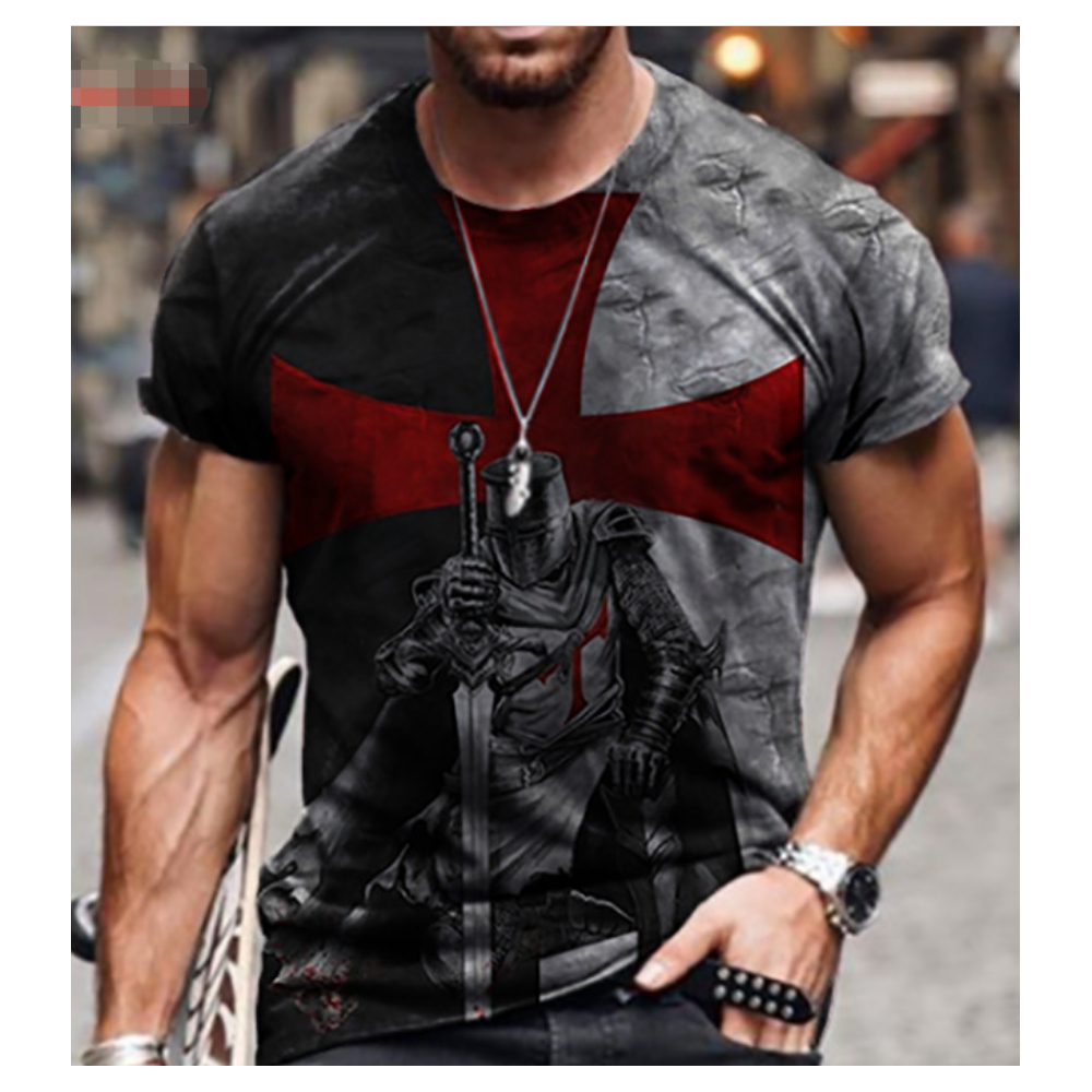 Crusader Cross Knights Templar Men's T-shirt Christian Warrior Of God Tee Shir - Picture 4 of 6