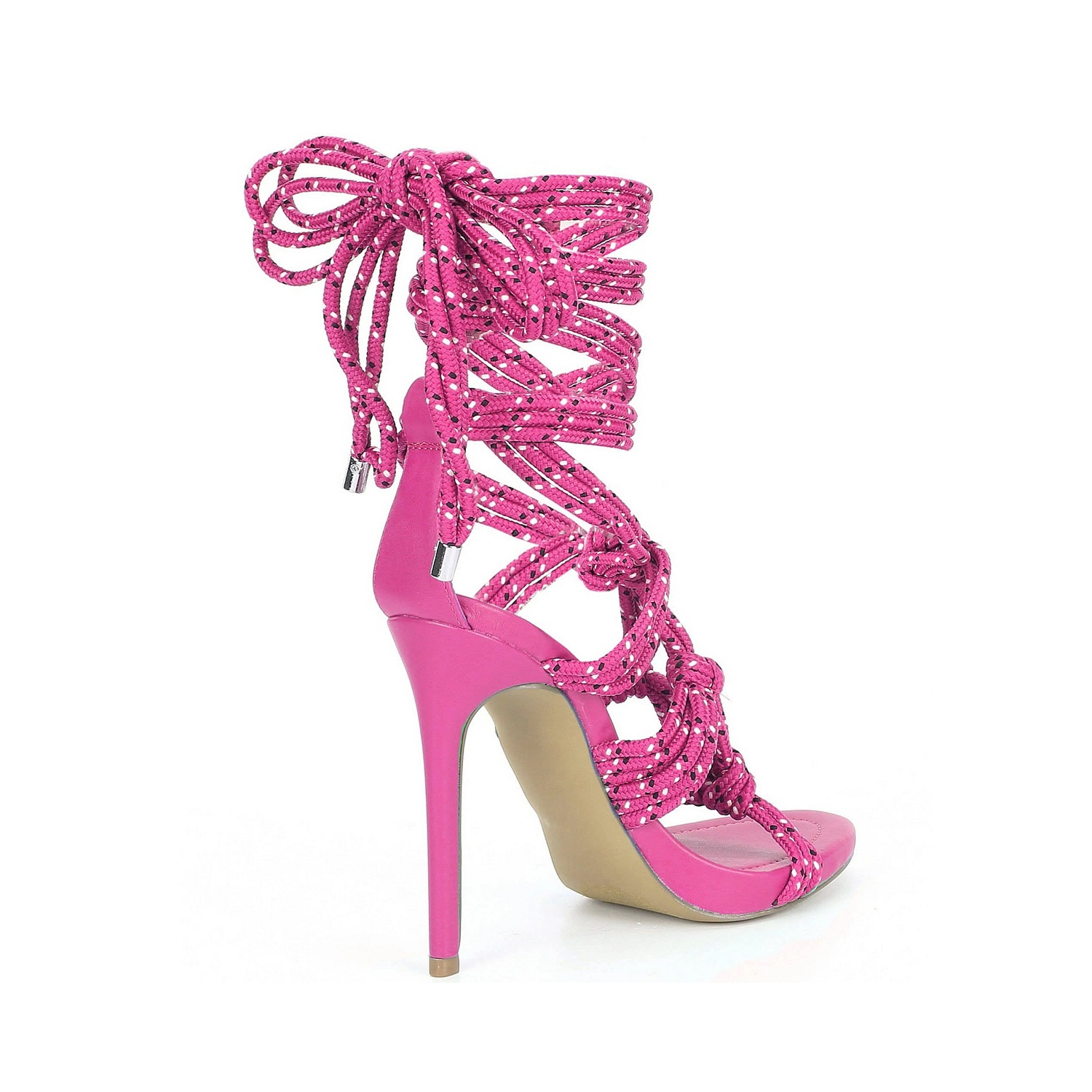 Steve Madden Fiore Ankle Tie Pink Sandals knotted wrapped around the ankle st - Picture 7 of 8