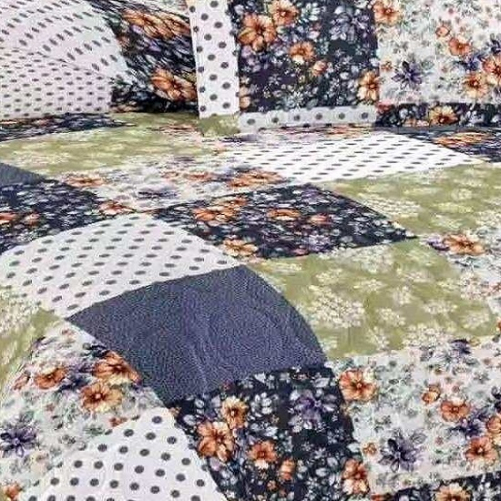 Blumen Tagesdecke Bettwäsche Quilt Set Mehrfarbig Weich Gesteppt Decke 3 Stück - Bild 7 von 8