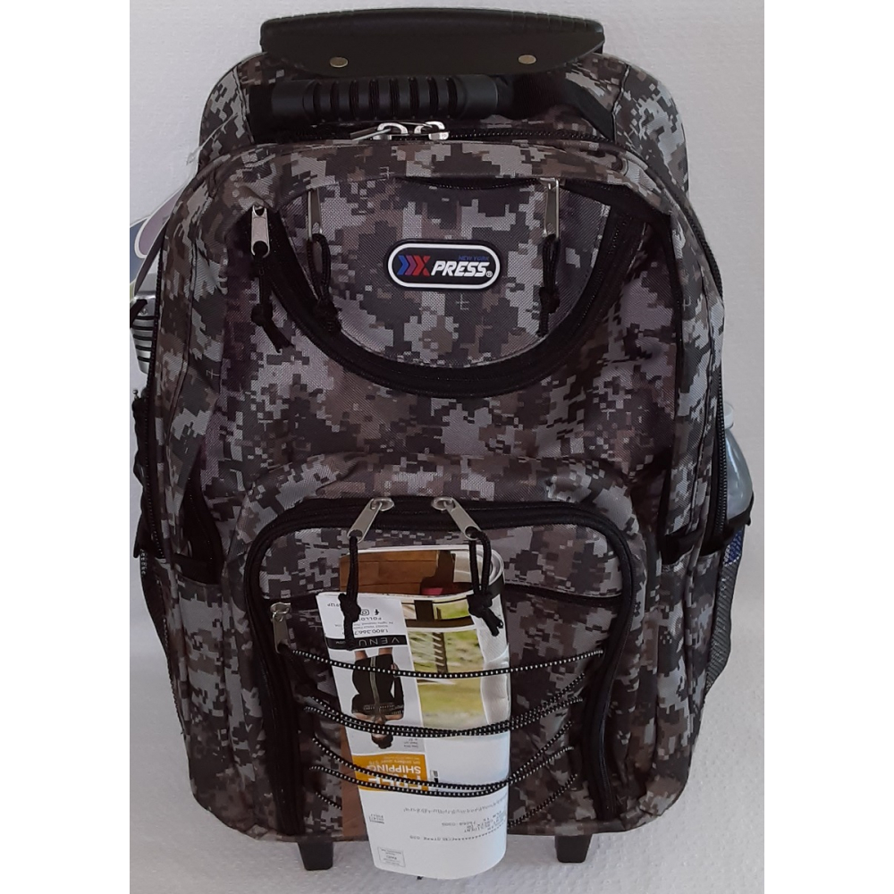 Carry On Backpack with Wheels Rolling Backpack Travel Carry-On Luggage Camo