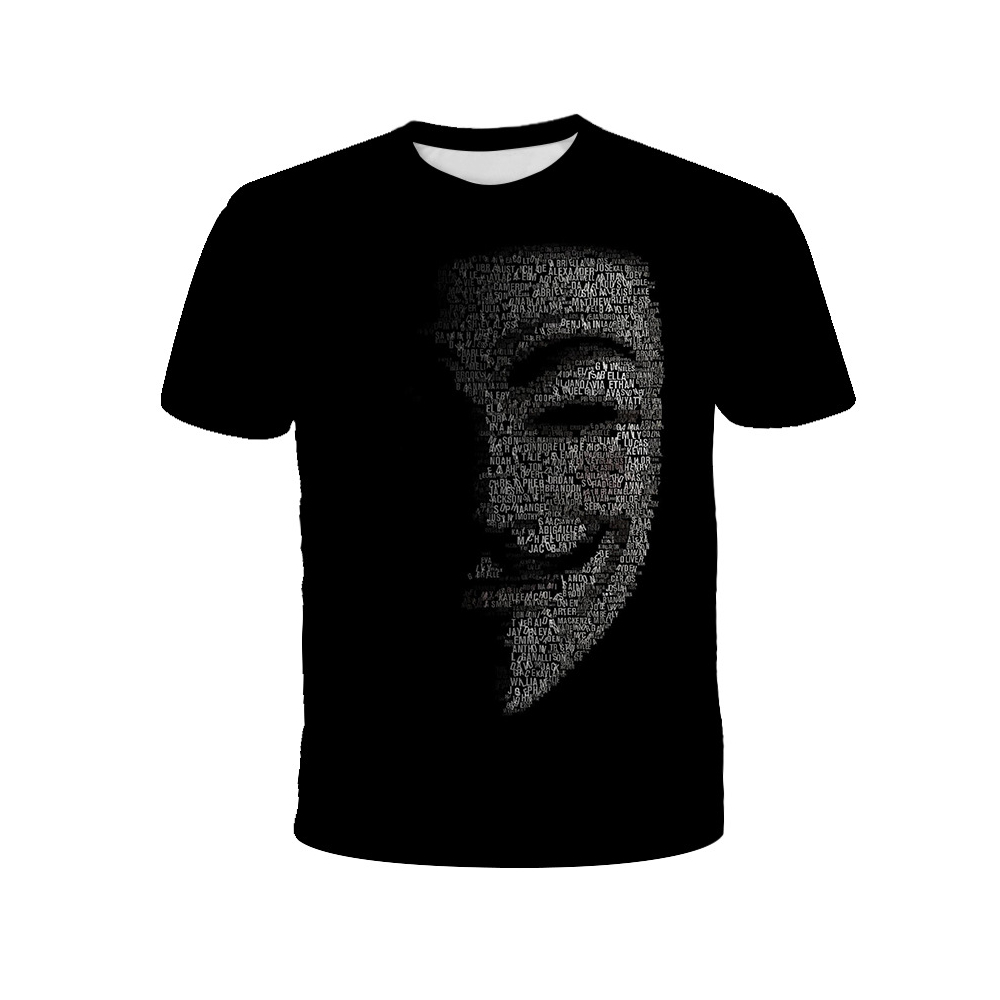 T-shirt girocollo V for Vendetta uomo stampa grafica - manica corta - moda - Foto 3 di 7