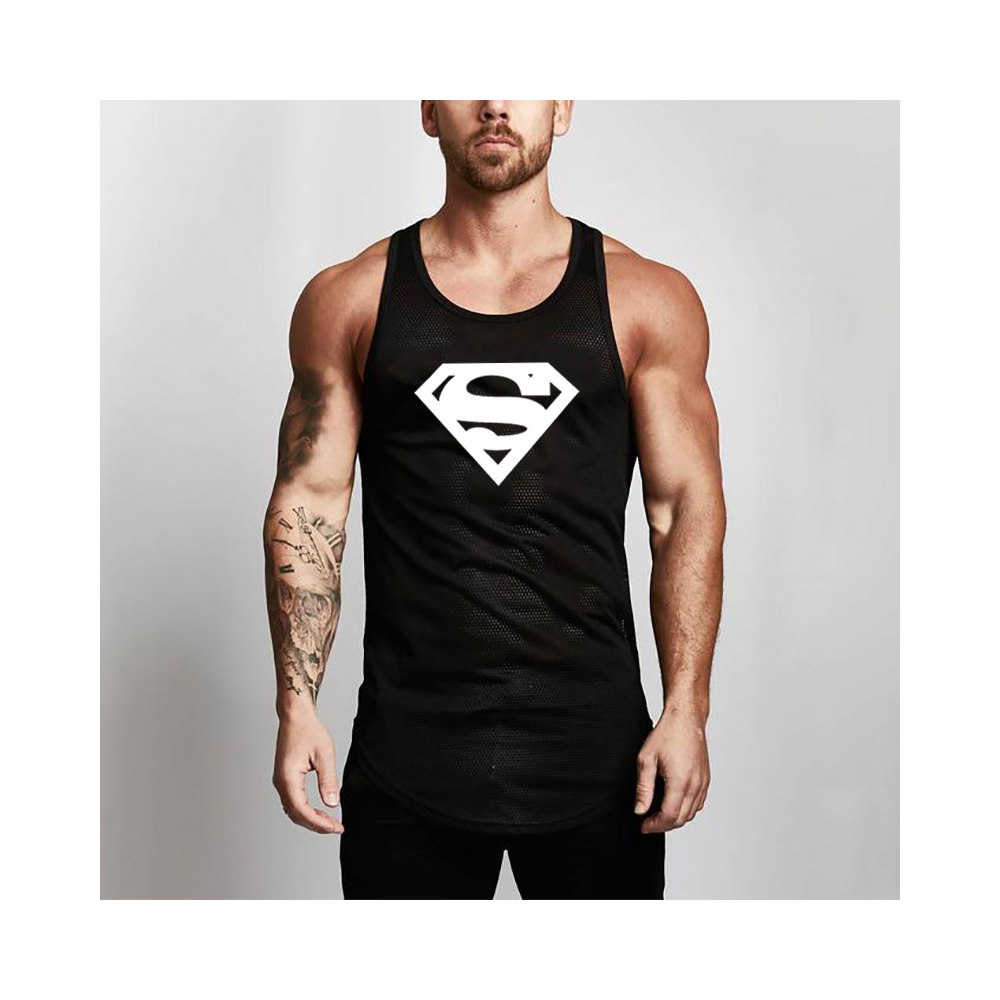Superman Muscle Tee Round Neck Sleeveless Tank Top - Picture 3 of 7
