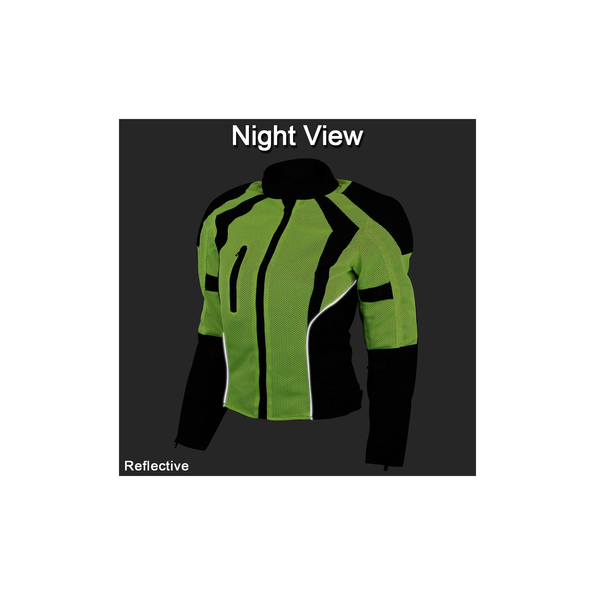 Womens Advanced 3-Season CE Armor Hi-Vis Mesh Motorcycle Jacket - Picture 16 of 21